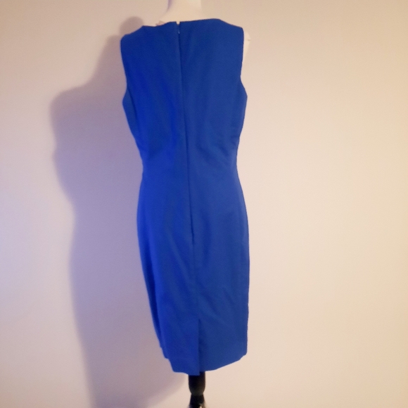 Blue Square Neck Straight Dress Size 14 - Picture 2 of 12